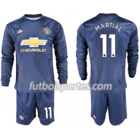 Camisetas Manchester United MARTIAL 11 Niño Tercera Equipacion 2018/2019 Manga Larga